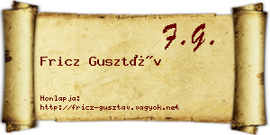 Fricz Gusztáv névjegykártya