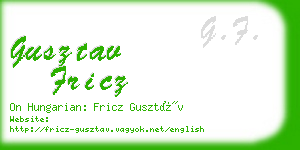 gusztav fricz business card